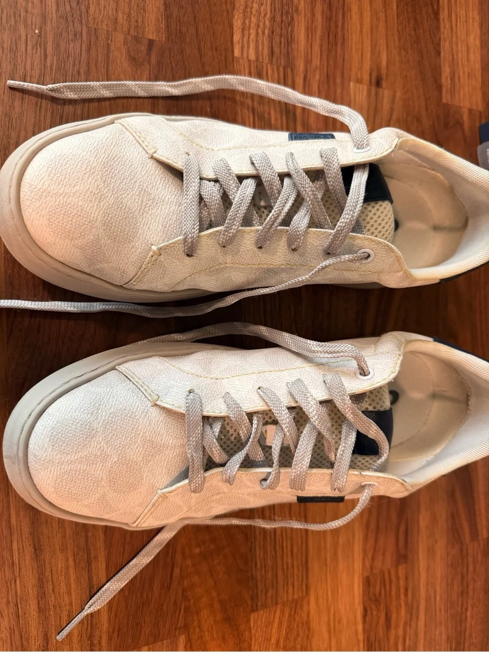 Coach White and Navy Low-Top Sneakers
